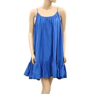 Rhode Resort Nala Ruffle Cotton Voile Mini Dress Sleeveless Swing Solid M 286337